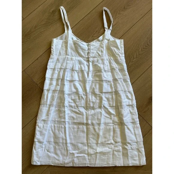 French Connection White Dress Sleeveless Tiered Mini Casual Summer - Picture 5 of 6